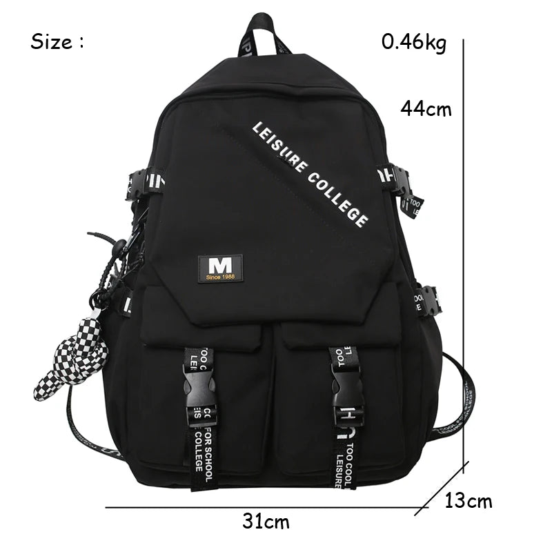 Waterproof Nylon Female Backpack Large Capacity School Bag Men Laptop Backpacks