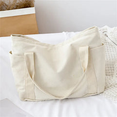 Multi-pockets Zipper Handbag for School Teacher Leisure Top-handle Bag