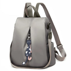 Nylon Backpack Large Daypack for Women Bagpack with Cat Pendant
