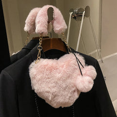 Multicolor Beaded Cross Body Shoulder Bag Heart-Shaped Handbag Totes Backpack