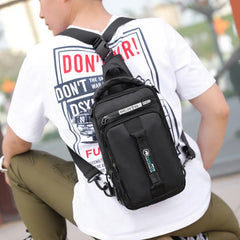 Crossbody Bag Mens USB Charging Chest Pack Waist bag Male