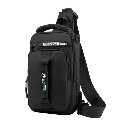 Crossbody Bag Mens USB Charging Chest Pack Waist bag Male
