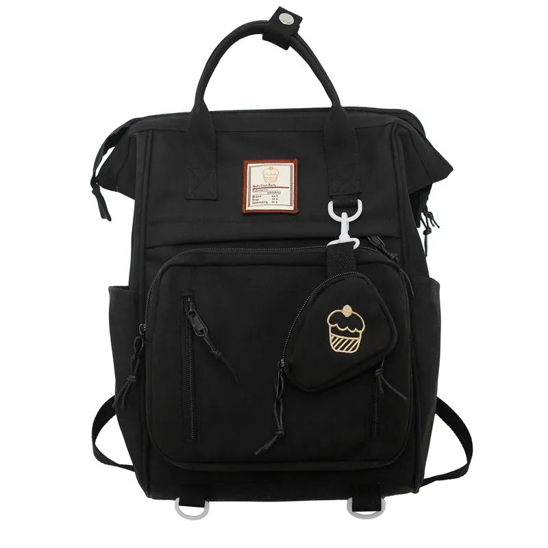 Multifunctional Women's Nylon Backpack Laptop School Handbag