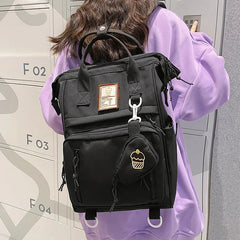 Multifunctional Women's Nylon Backpack Laptop School Handbag