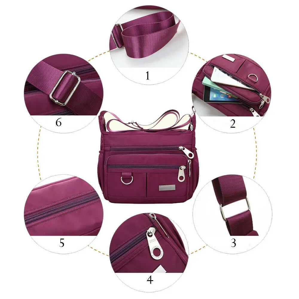 Nylon Waterproof Messenger Bag for Lady Crossbody Shoulder Bag
