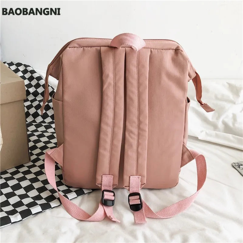 Nylon Backpack Women Travel Bagpack College Student Backbag