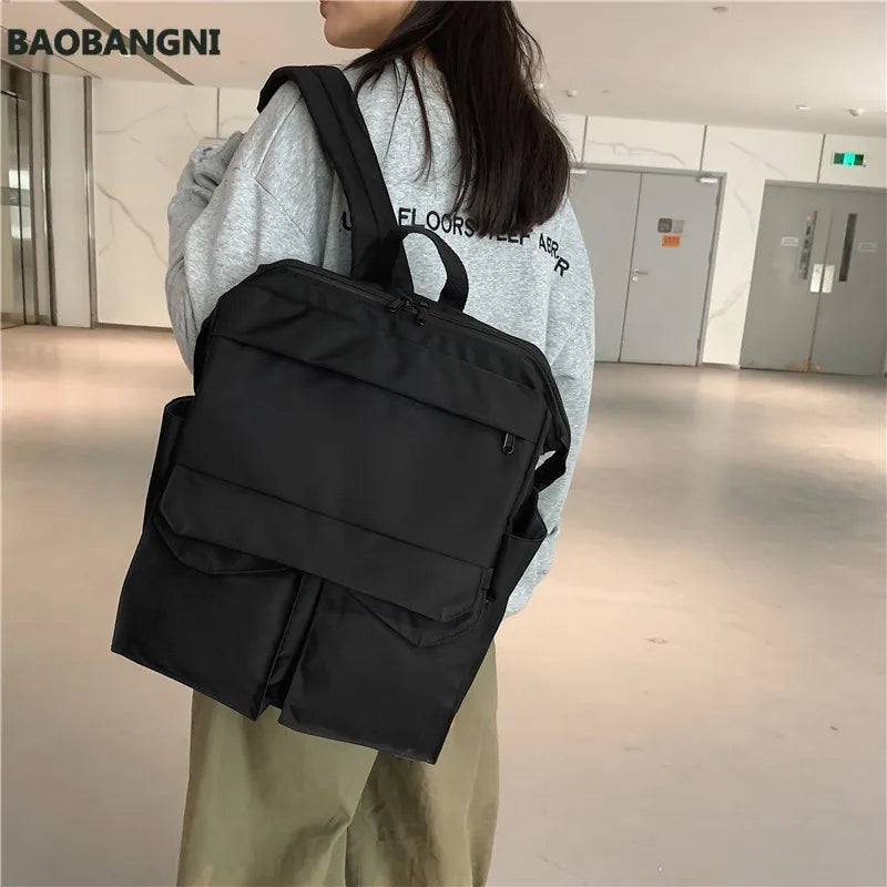 Nylon Backpack Women Travel Bagpack College Student Backbag