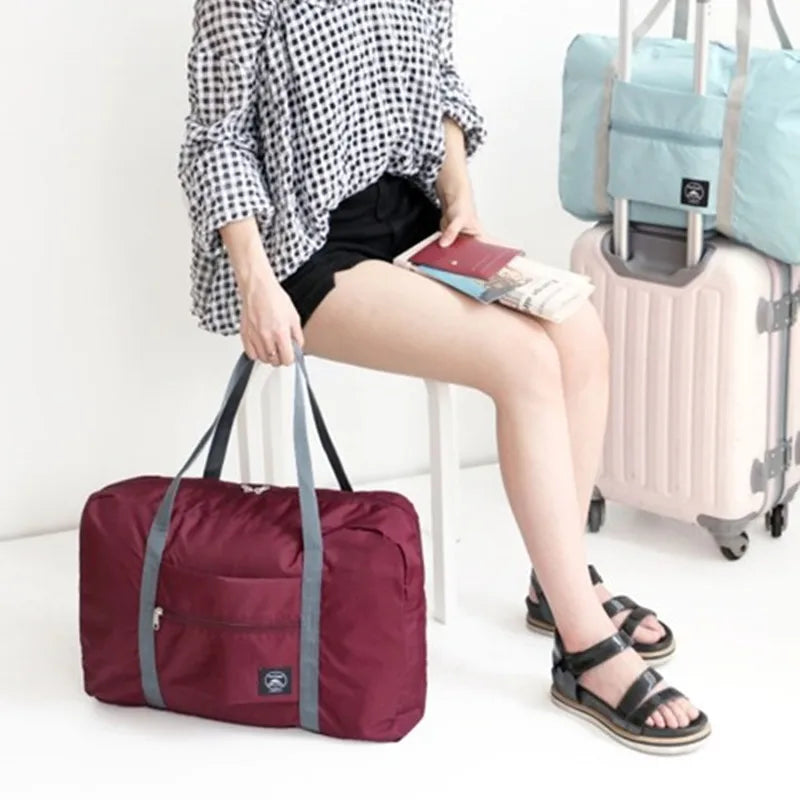 Nylon Foldable Travel Bag Unisex Large Capacity Handbag