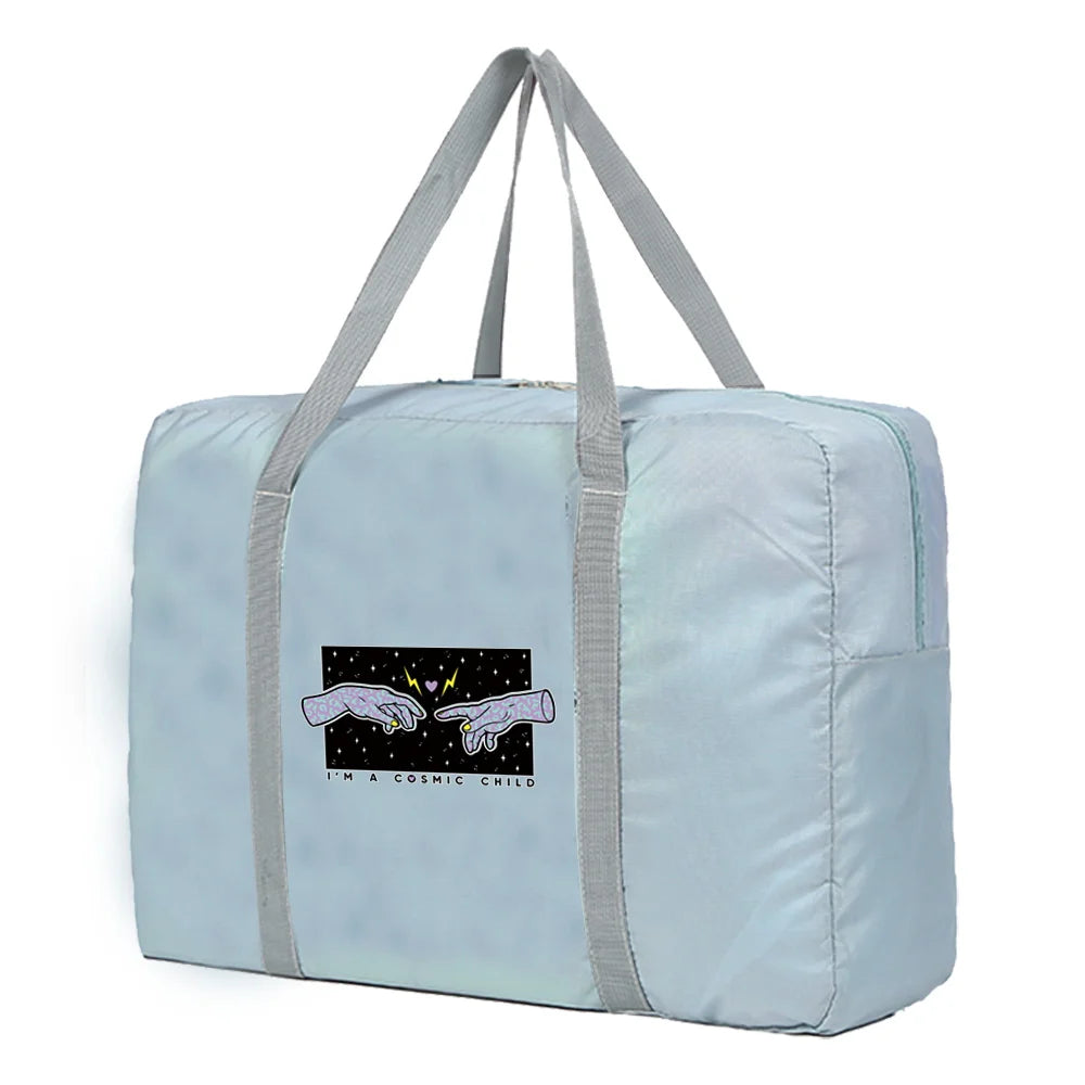 Nylon Foldable Travel Bags Weekend Organizer Clothes Storage Unisex Handbag