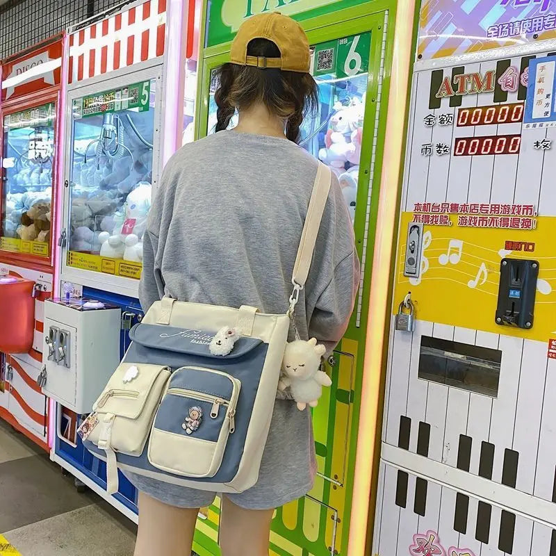 Nylon Messenger Bag for Women Totes Leisure Girl Schoolbag Large Capacity