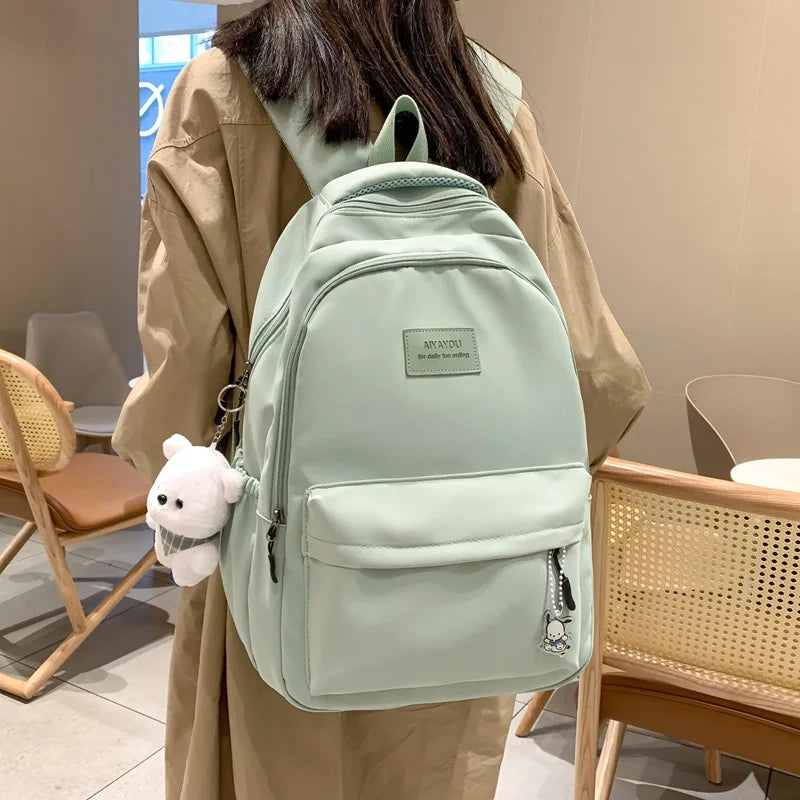 Nylon Waterproof Women School Bags for Teenage Girls Backpacks Student Bookbags