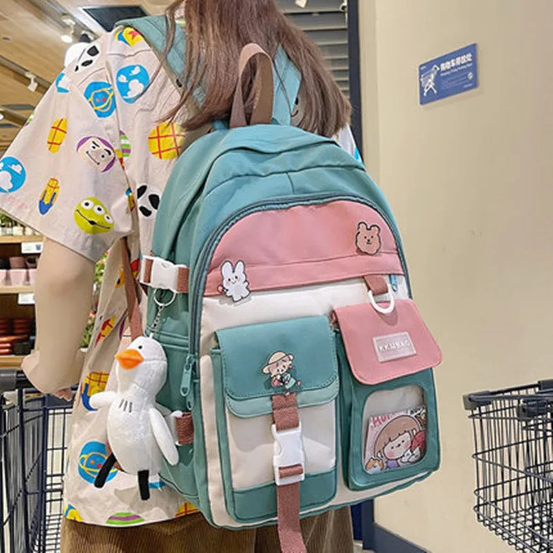 Nylon Waterproof Women School Bags for Teenage Girls Large Capacity Backpacks