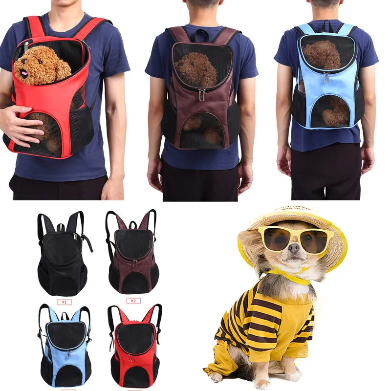 Breathable Dog Double Shoulder Bag Backpack Pet Travel Carrier