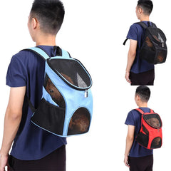 Breathable Dog Double Shoulder Bag Backpack Pet Travel Carrier