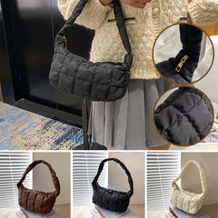 Oxford Cloth Underarm Bag Embroidery Handbag Pouch Shoulder Solid Bag