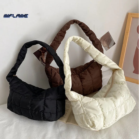 Embroidered Rhombus Underarm Bag Niche Handbag for Women