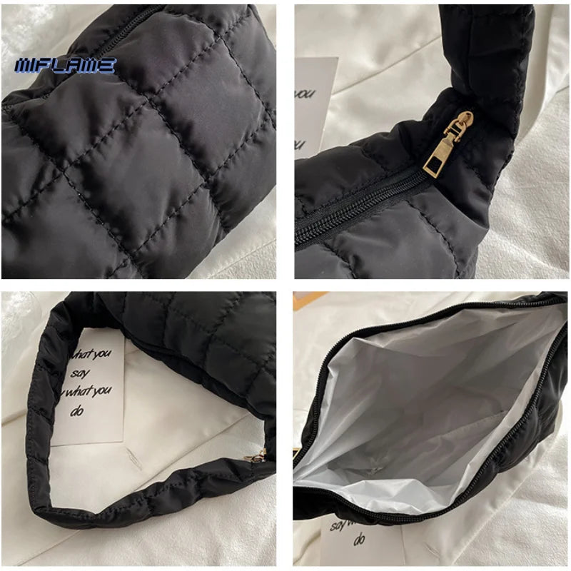 Embroidered Rhombus Underarm Bag Niche Handbag for Women