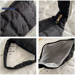 Embroidered Rhombus Underarm Bag Niche Handbag for Women