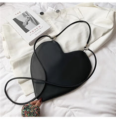 PU Lady Heart Shaped Handbag Lolita Ins Female Shoulder Bag