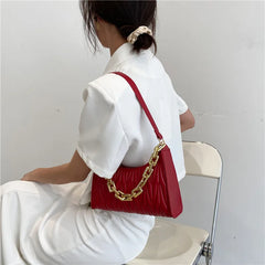 PU Leather Diamond Check Shoulder Bag Acrylic Women's Bag