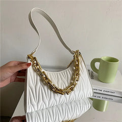 PU Leather Diamond Check Shoulder Bag Acrylic Women's Bag