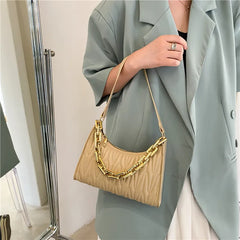 PU Leather Diamond Check Shoulder Bag Acrylic Women's Bag