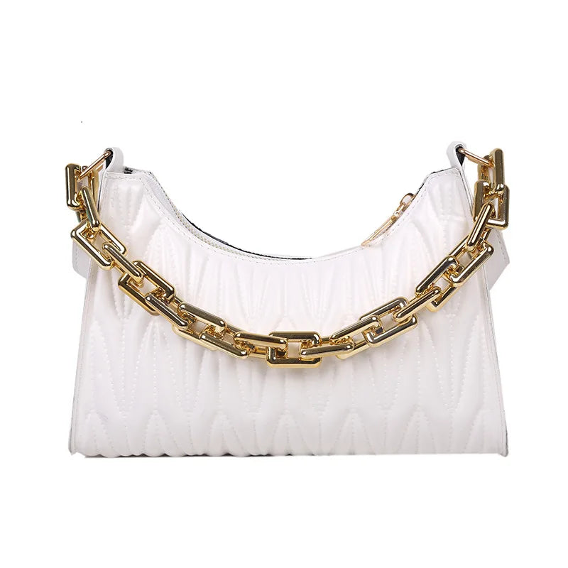 PU Leather Diamond Check Shoulder Bag Acrylic Women's Bag