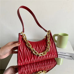 PU Leather Diamond Check Shoulder Bag Acrylic Women's Bag