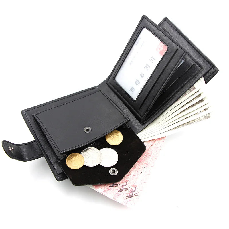 Men's PU Leather Wallets Short Portefeuille Homme