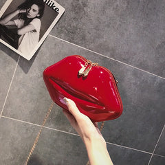 Red Lips Clutch Bag Evening Chain Purse Wedding Party Handbag
