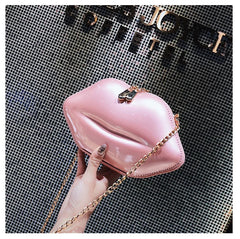 Red Lips Clutch Bag Evening Chain Purse Wedding Party Handbag