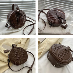 PU Leather Small Handbag Texture Messenger Bag Solid Single Shoulder Bag Female