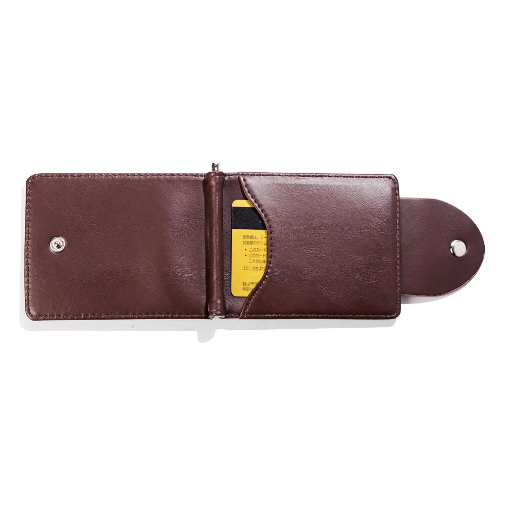 Men's Buckle Banknote Wallet Short PU Leather Clutch Purse