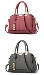 PU Leather Women Shoulder Bag Tree Branches Metal Decor Crossbody Handbag