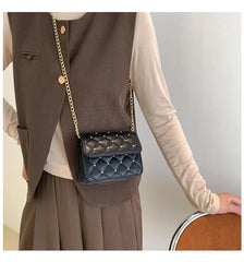 Embroidered Flap Bag Beaded Shoulder Mini Handbag for Women