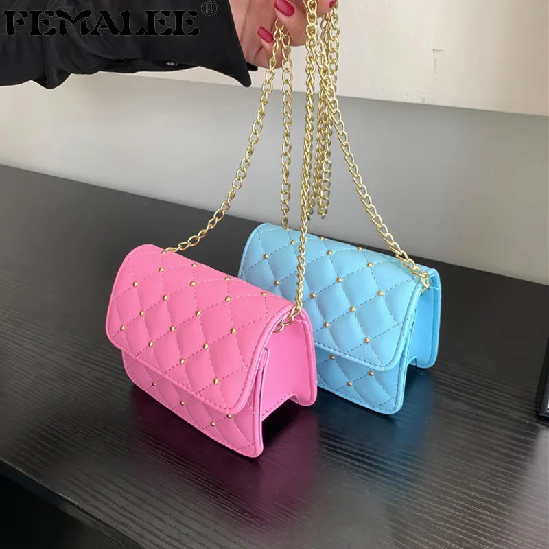 Embroidered Flap Bag Beaded Shoulder Mini Handbag for Women