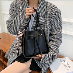 Vintage PU Messenger Bag for Women Leather Clutch Tote Shoulder Handbag