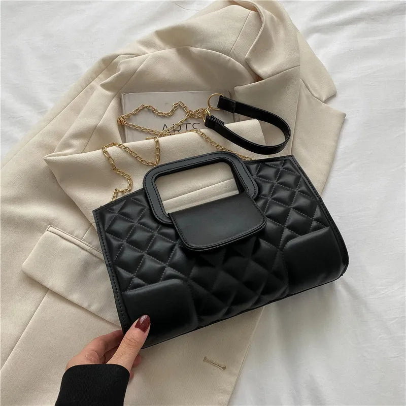 Plaid Shoulder Bag Chain Belt Messenger Bag Women Handbags Wallets