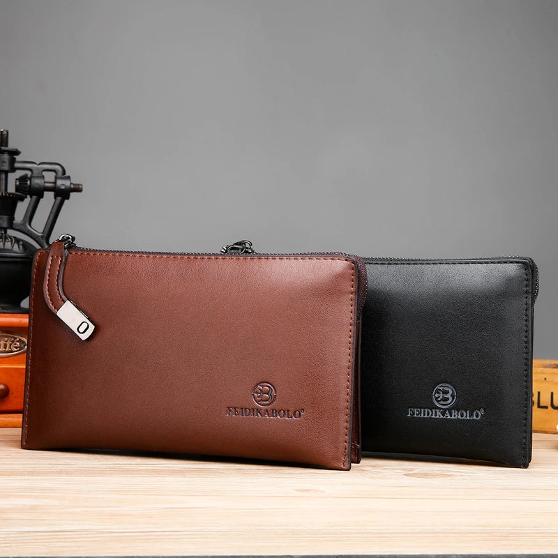 Men's Clutch Bag with Password Lock, Large Capacity Wallet and Phone Holder