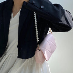 Sweet Pink PU Leather Shoulder Bag Mini Flap Clutch Purse