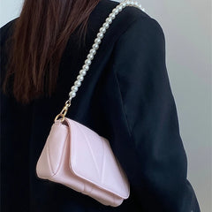 Sweet Pink PU Leather Shoulder Bag Mini Flap Clutch Purse