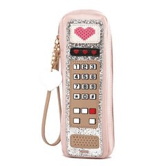 Retro Phone Cartoon Handbag for Women Mini Clutch Female Party Purse