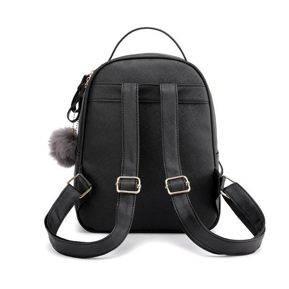 Custom Name Ladies Backpack Embroidered Outdoor Birthday Gift PU Cartoon Mini Ba