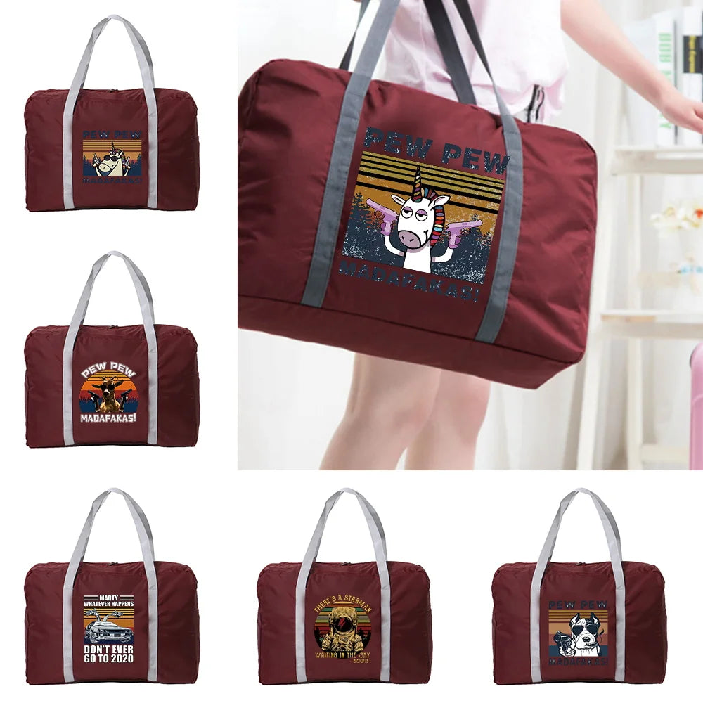 Pew Series Shoulder Pack Foldable Travel Bags Unisex Large Capacity Luggage Bag