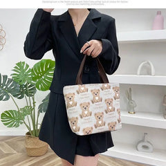 Plaid Canvas Bags Student Shoulder Tote Bags Gift Shopping Bags