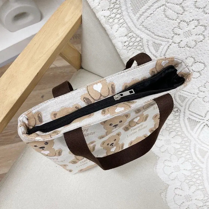 Plaid Canvas Bags Student Shoulder Tote Bags Gift Shopping Bags