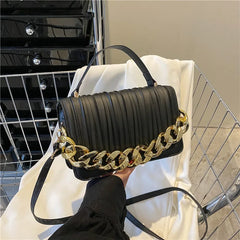 Pleated Women Bag Chain Handbag Crossbody Bag