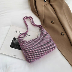 Bright Diamond Shoulder Bag for Women Casual Underarm Handbag
