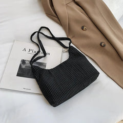 Bright Diamond Shoulder Bag for Women Casual Underarm Handbag