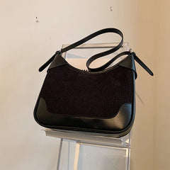 Large Capacity Corduroy Shoulder Bag Women's Handbags